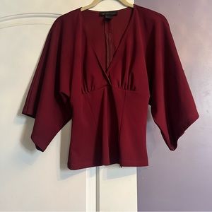 Micheline Pitt La Femme En Noir Oxblood Bauhaus Top Sz SMALL